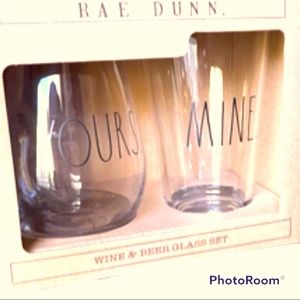 NWT Rae Dunn wine & beer glass set